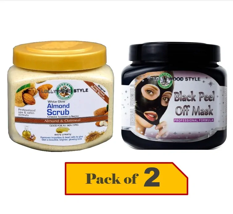 Pack of 2 - Almond Scrub & Black Peel-Off Mask